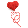 Red Heart Shape Made From Wool Knitting Sticker