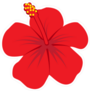 Red Hibiscus Flower Illustration Sticker