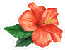 Red Hibiscus Flower Sticker