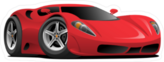 Red Hot European Style Sports Car Sticker