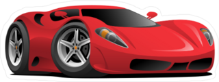 Red Hot European Style Sports Car Sticker
