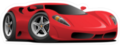 Red Hot European Style Sports Car Sticker