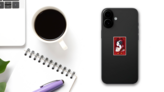 Red Illustration Aries Woman And Sheep Zodiac Sticker on a Phone (New) example
