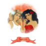 Red Illustration Of Beautiful Gemini Zodiac Sticker