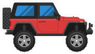 Red Jeep Sticker
