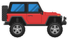 Red Jeep Sticker