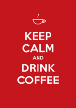 Red Keep Calm And Drink Coffee Sticker