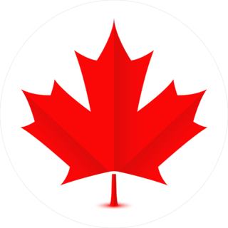 Red Leaf Of Canada Circle Sticker