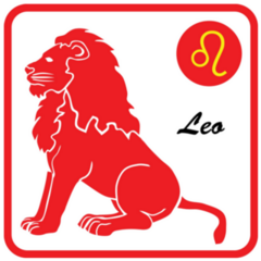 Red Leo Zodiac Sign Sticker