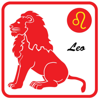 Red Leo Zodiac Sign Sticker