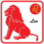Red Leo Zodiac Sign Sticker