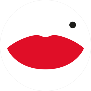 Red Lips And A Mole Circle Sticker