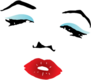 Red Lips And Blue Eyeshadow Sticker