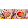 Red Lips Eat Sushi Sticker
