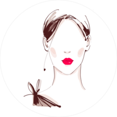 Red Lips On Model Fashion Sketch Sticker