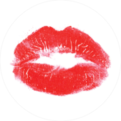 Red Lipstick Kiss On White Background Sticker