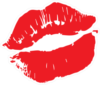 Red Lipstick Lips Kiss Sticker