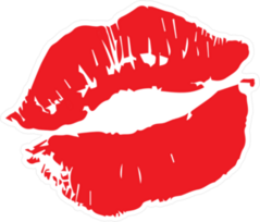 Red Lipstick Lips Kiss Sticker