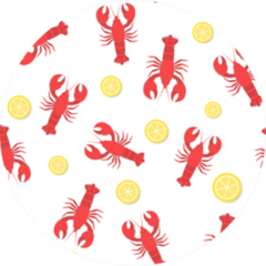 Red Lobster And Lemon Pattern Sticker