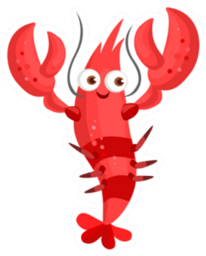 Red Lobster Funny Character Smiling Sticker