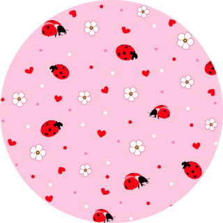 Red Love Ladybugs Pattern Sticker