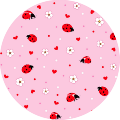 Red Love Ladybugs Pattern Sticker