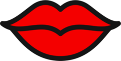 Red Love Lips Icon Sticker