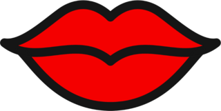 Red Love Lips Icon Sticker