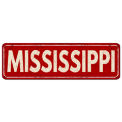 Red Mississippi Metal Sign Sticker