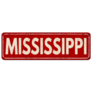 Red Mississippi Metal Sign Sticker