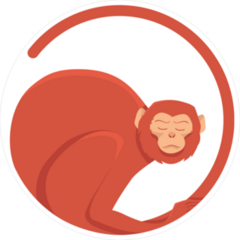 Red Monkey In A Circle Sticker