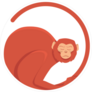 Red Monkey In A Circle Sticker