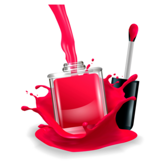 Red Nail Polish In Splash Sticker