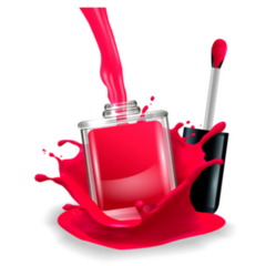 Red Nail Polish In Splash Sticker