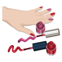 Red Nail Polish Open Bottles And Hand Sticker