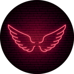 Red Neon Wings Icon Sticker