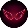Red Neon Wings Icon Sticker