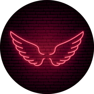 Red Neon Wings Icon Sticker