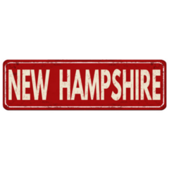 Red New Hampshire Vintage Sign Sticker