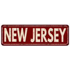 Red New Jersey Vintage Sticker