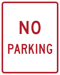 Red No Parking Sticker