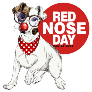 Red Nose Day Poster Dog Sticker