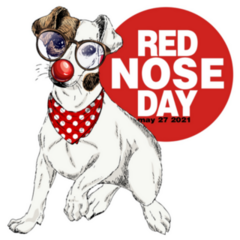 Red Nose Day Poster Dog Sticker
