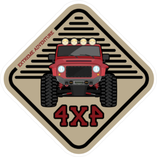 Red Off Road Jeep 4x4 Sticker