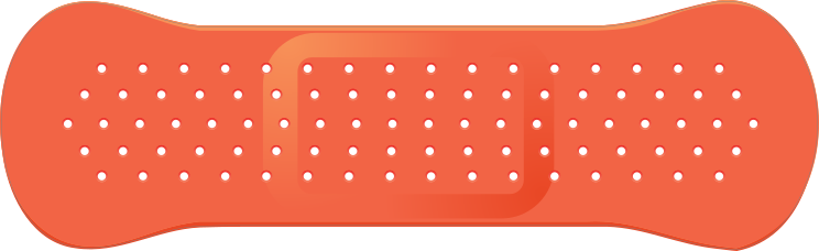 Red Orange Band Aid Bandage Sticker