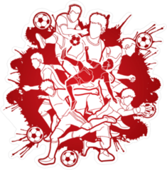 Red Paint Splatter Soccer Composition Sticker