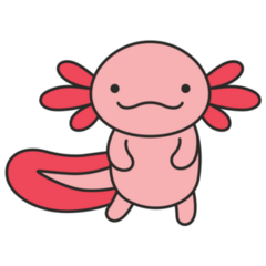 Red & Pink Axolotl Sticker