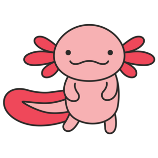 Red & Pink Axolotl Sticker