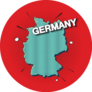 Red Pop Art Map Of Germany Sticker