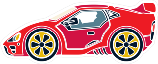 Red Racing Car Sticker
